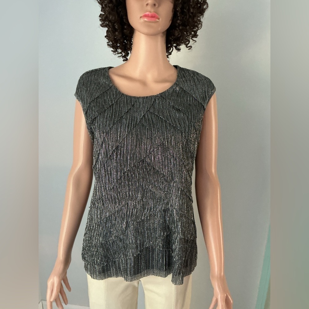 Christopher & Banks Metallic Gray Blouse